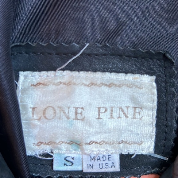 LonePine unisex black leather jacket with design W=M. M=S - Picture 5 of 10